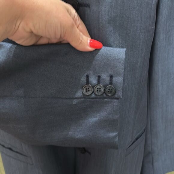 Versace Classic 100% rayon Men's Blue/gray Blazer, R50 - Picture 4 of 12